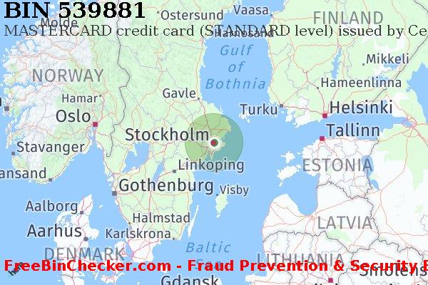 539881 MASTERCARD credit Sweden SE बिन सूची