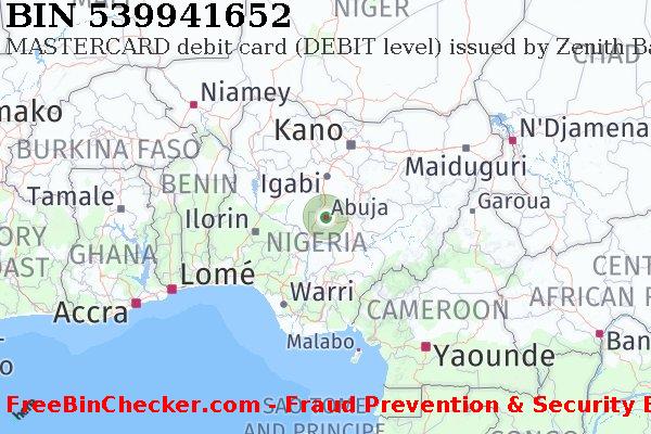 539941652 MASTERCARD debit Nigeria NG BIN List