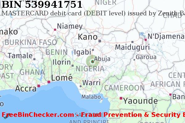539941751 MASTERCARD debit Nigeria NG BIN List