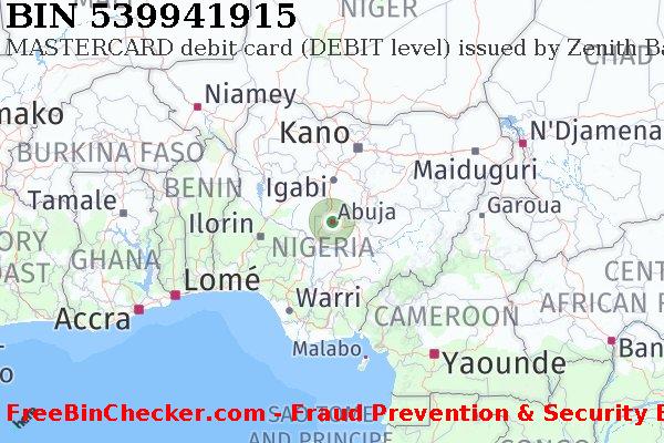 539941915 MASTERCARD debit Nigeria NG BIN List