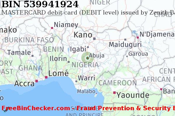 539941924 MASTERCARD debit Nigeria NG BIN List