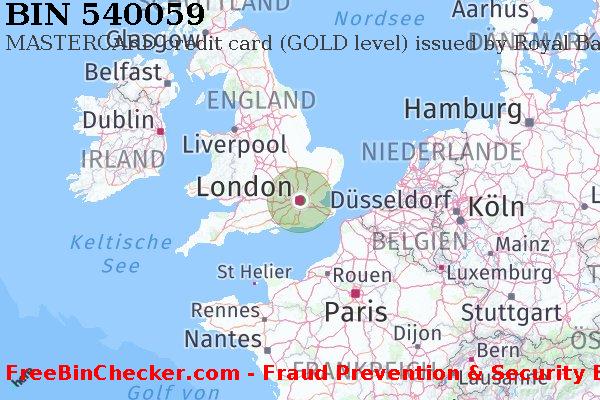 540059 MASTERCARD credit United Kingdom GB BIN-Liste
