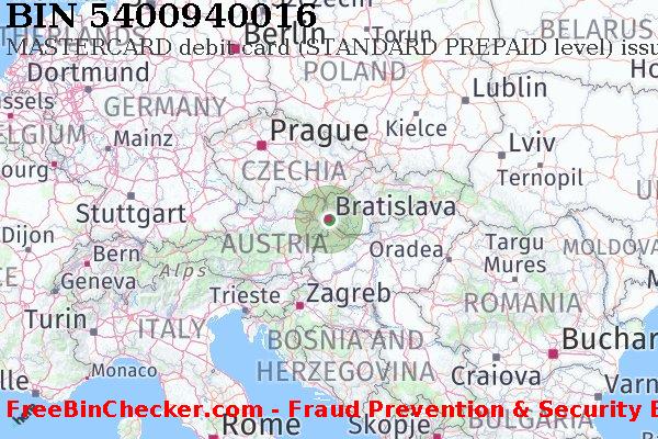 5400940016 MASTERCARD debit Slovakia (Slovak Republic) SK BIN List