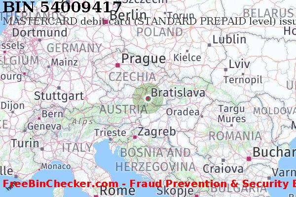 54009417 MASTERCARD debit Slovakia (Slovak Republic) SK BIN Lijst