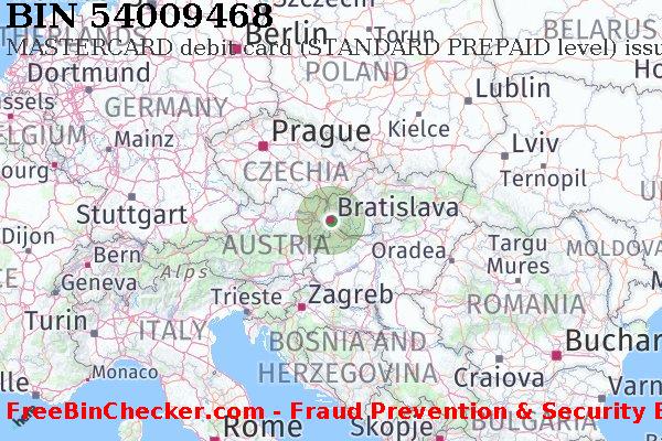 54009468 MASTERCARD debit Slovakia (Slovak Republic) SK BIN Lijst