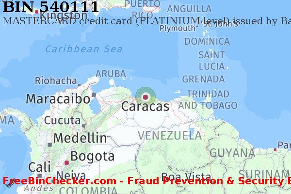 540111 MASTERCARD credit Venezuela VE BIN Dhaftar