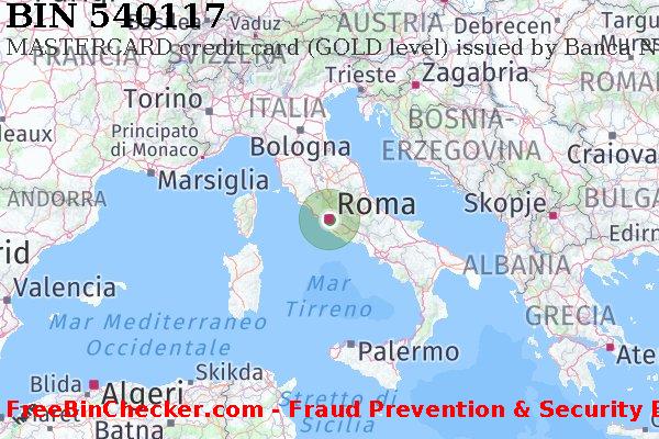 540117 MASTERCARD credit Italy IT Lista BIN