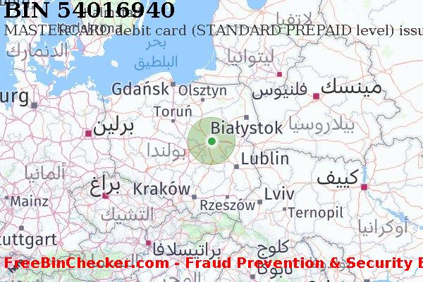 54016940 MASTERCARD debit Poland PL قائمة BIN