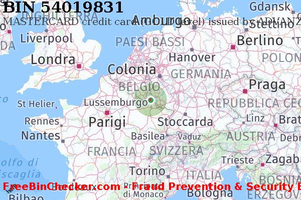 54019831 MASTERCARD credit Luxembourg LU Lista BIN