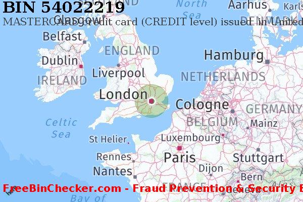 54022219 MASTERCARD credit United Kingdom GB BIN Lijst
