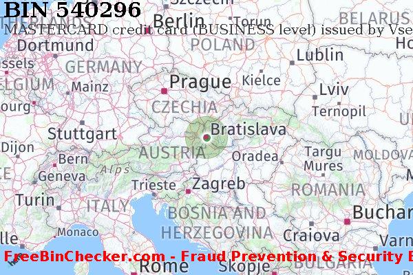 540296 MASTERCARD credit Slovakia (Slovak Republic) SK BIN Danh sách