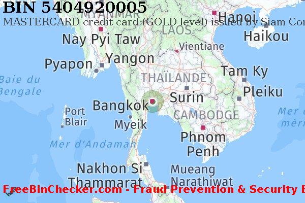 5404920005 MASTERCARD credit Thailand TH BIN Liste 