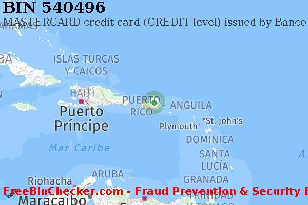 540496 MASTERCARD credit Puerto Rico PR Lista de BIN