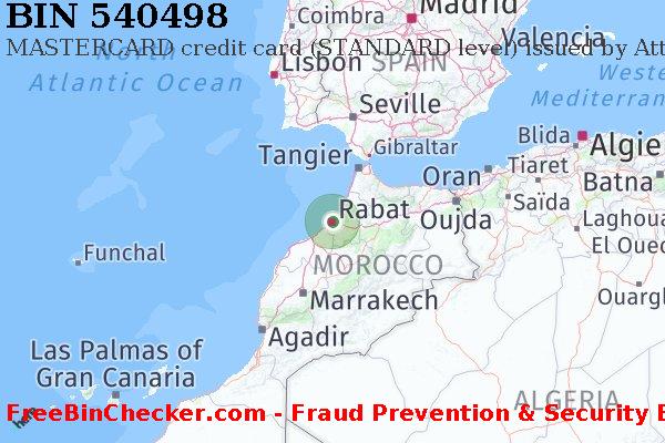 540498 MASTERCARD credit Morocco MA BIN Lijst