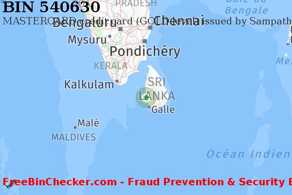 540630 MASTERCARD credit Sri Lanka LK BIN Liste 