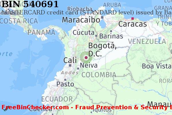 540691 MASTERCARD credit Colombia CO Lista de BIN