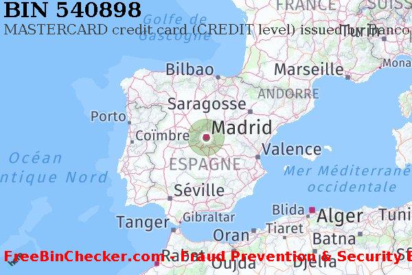 540898 MASTERCARD credit Spain ES BIN Liste 