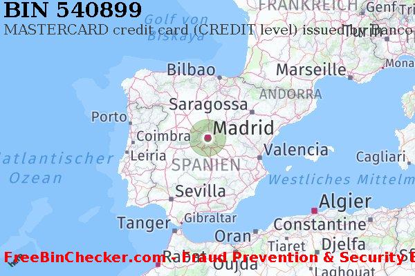 540899 MASTERCARD credit Spain ES BIN-Liste