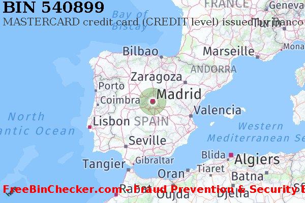 540899 MASTERCARD credit Spain ES Lista de BIN