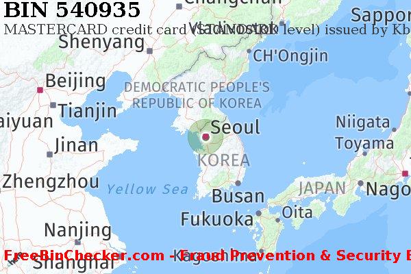 540935 MASTERCARD credit South Korea KR BIN List