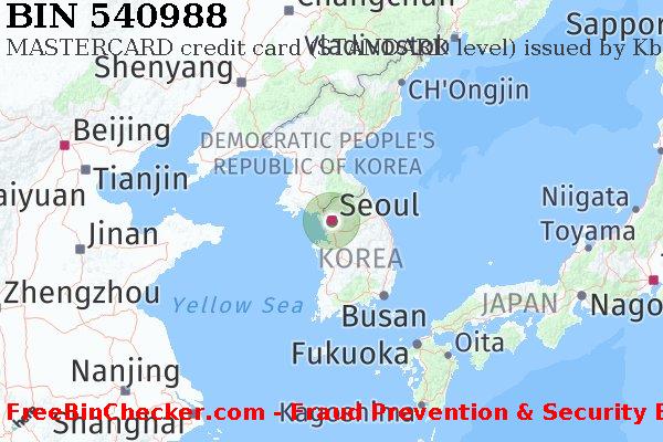 540988 MASTERCARD credit South Korea KR BIN List