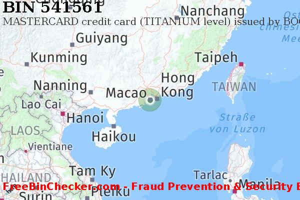 541561 MASTERCARD credit Macau MO BIN-Liste