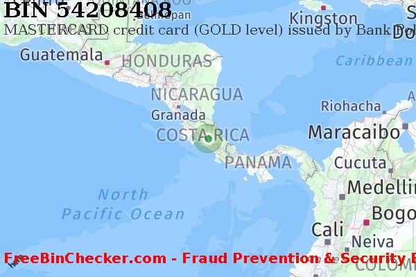 54208408 MASTERCARD credit Costa Rica CR BIN List