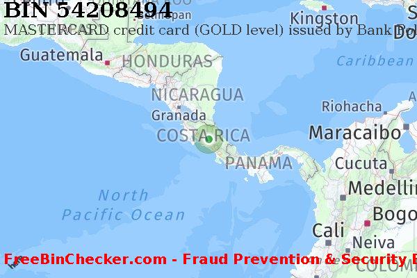 54208494 MASTERCARD credit Costa Rica CR BIN 목록