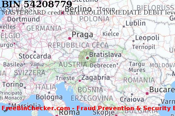 54208779 MASTERCARD credit Slovakia (Slovak Republic) SK Lista BIN