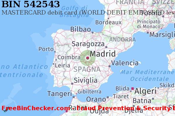 542543 MASTERCARD debit Spain ES Lista BIN