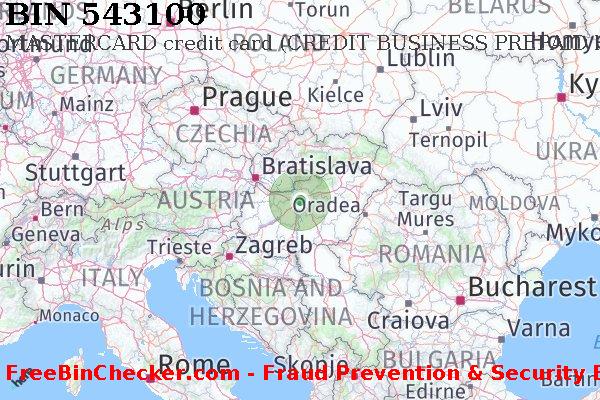 543100 MASTERCARD credit Hungary HU BIN List