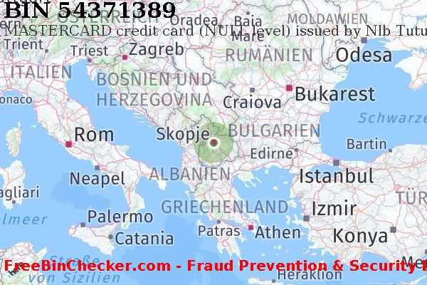 54371389 MASTERCARD credit Macedonia MK BIN-Liste