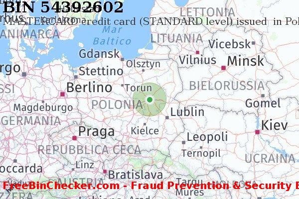 54392602 MASTERCARD credit Poland PL Lista BIN