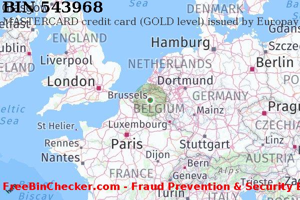 543968 MASTERCARD credit Belgium BE बिन सूची