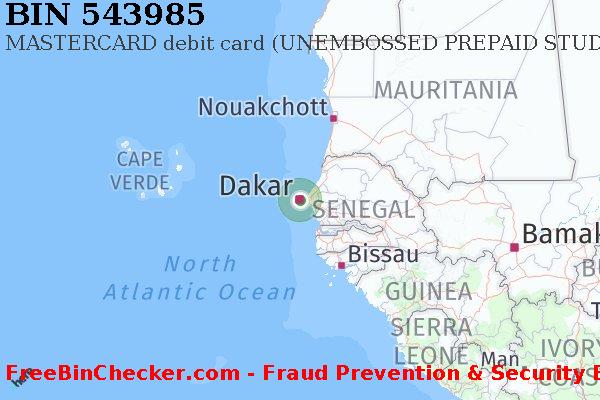 543985 MASTERCARD debit Senegal SN বিন তালিকা