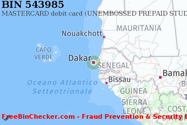 543985 MASTERCARD debit Senegal SN Lista BIN