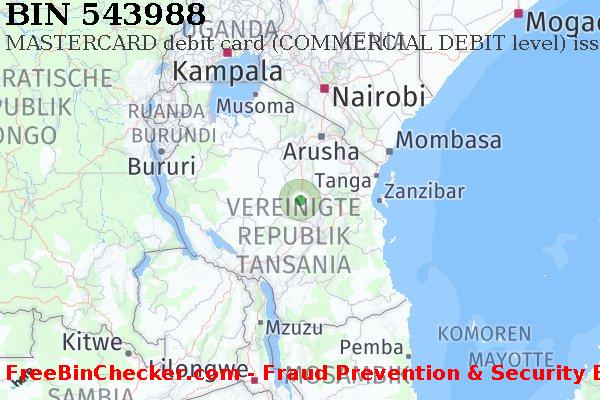543988 MASTERCARD debit Tanzania TZ BIN-Liste