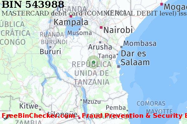 543988 MASTERCARD debit Tanzania TZ Lista de BIN