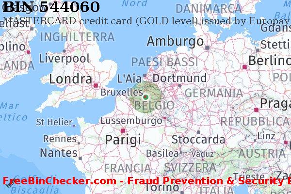544060 MASTERCARD credit Belgium BE Lista BIN