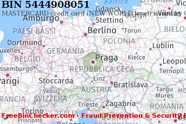 5444908051 MASTERCARD credit Czech Republic CZ Lista BIN