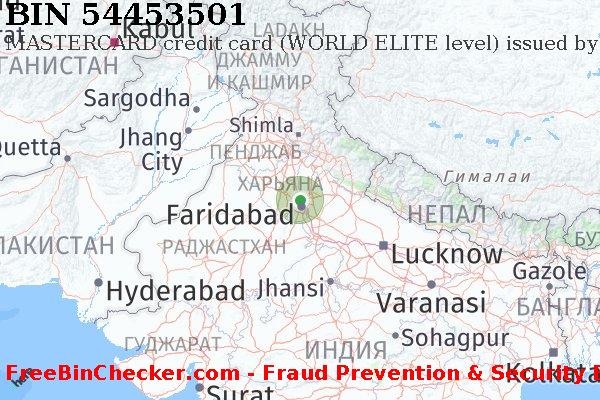 54453501 MASTERCARD credit India IN Список БИН
