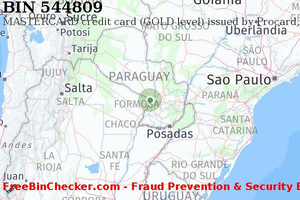 544809 MASTERCARD credit Paraguay PY बिन सूची