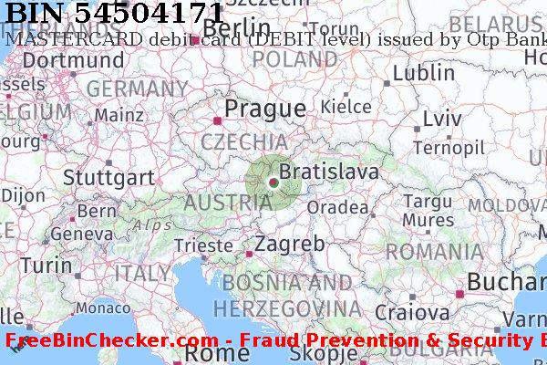 54504171 MASTERCARD debit Slovakia (Slovak Republic) SK BIN Lijst