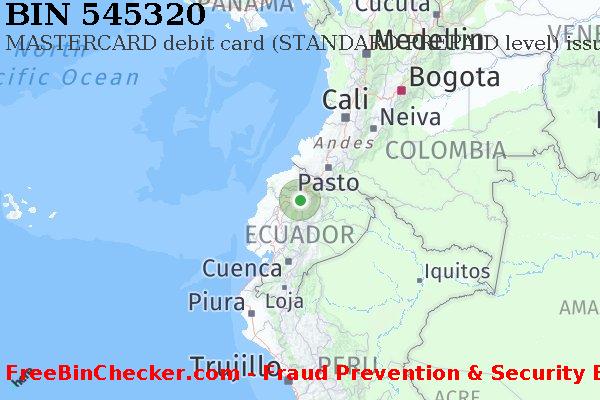 545320 MASTERCARD debit Ecuador EC BIN Danh sách