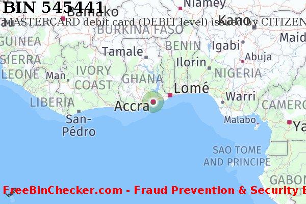 545441 MASTERCARD debit Ghana GH BIN List