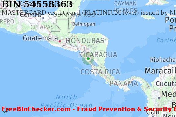 54558363 MASTERCARD credit Nicaragua NI बिन सूची