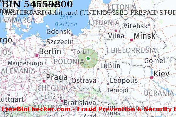 54559800 MASTERCARD debit Poland PL Lista de BIN