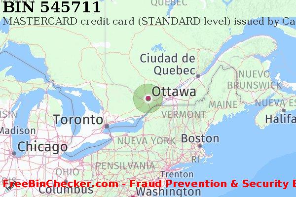 545711 MASTERCARD credit Canada CA Lista de BIN