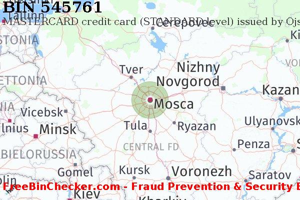 545761 MASTERCARD credit Russian Federation RU Lista BIN