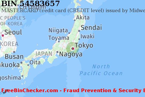 54583657 MASTERCARD credit Japan JP BIN List